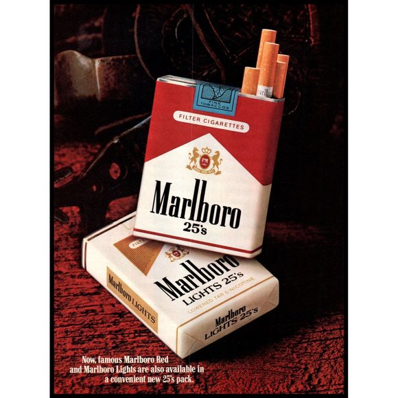 1984 Marlboro 25's Cigarettes 2 Page Vintage Print Ad Cowboy Spurs Rope Wall Art - Picture 3 of 3